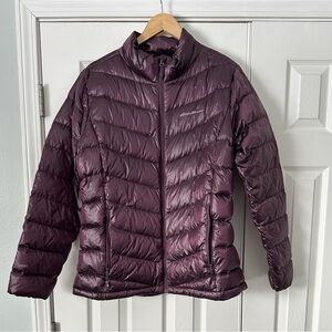 Eddie Bauer Packable Down Coat, Size XL, Aubergine, like new